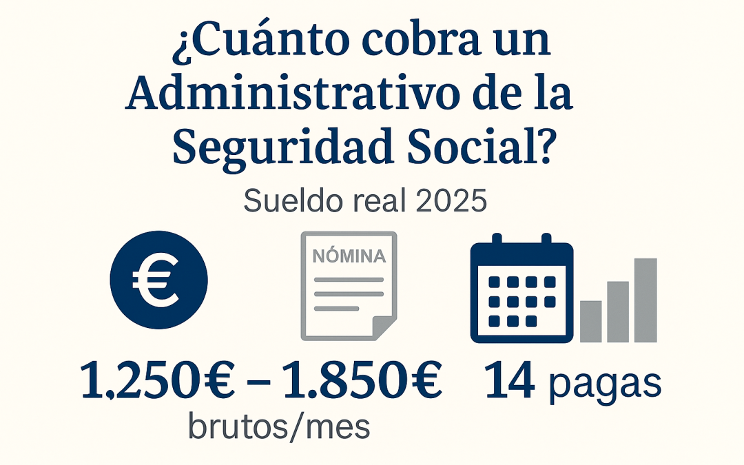 ¿Cuánto cobra un Administrativo de la Seguridad Social al mes? Sueldo real actualizado 2025